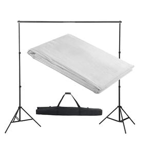 vidaXL Pozadinski sustav s potporom 300 x 300 cm bijeli