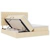 vidaXL Krevet S LED lampica s uzglavljem Krema 180 x 200 cm tkanina