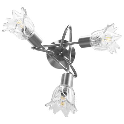 vidaXL Stropna svjetiljka sa staklenim sjenilima za 3 žarulje E14