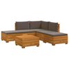 vidaXL 6 kom. Set vanjskih sofa Čvrsto drvo akacije Smeđa