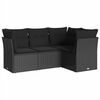 vidaXL 4-dijelni set vrtnih sofa od poliratana s jastucima crni
