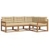 vidaXL Set vanjskih sofa s jastukom 4 pcs Prirodna i bež