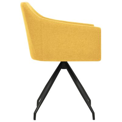 vidaXL Okretne blagovaonske stolice od tkanine 2 kom boja senfa