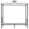 vidaXL Okvir za krevet s nadstre&scaron;nicom crni metalni 100 x 200 cm