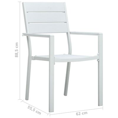 vidaXL Vrtne stolice 4 kom bijele HDPE s izgledom drva