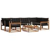 vidaXL Set vanjskih sofa s jastukom 7 pcs Prirodna i crna