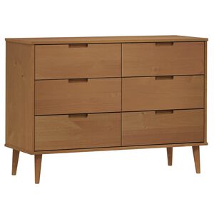 vidaXL Ladičar MOLDE smeđi 113 x 40 x 80 cm od masivne borovine