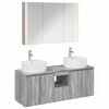 vidaXL Set ormarića za kupaonicu 4 pcs Siva Sonoma Konstruirano drvo