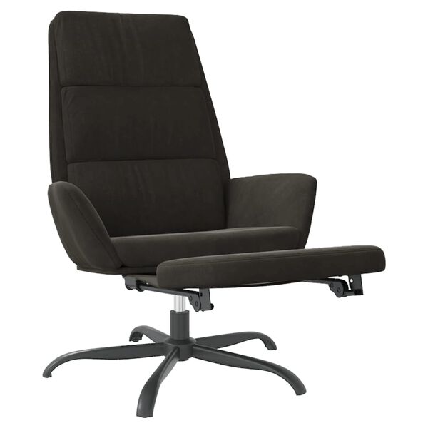 vidaXL Stolica za opu&scaron;tanje s osloncem za noge crna bar&scaron;unasta