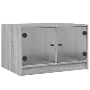 vidaXL Stolić za kavu sa staklenim vratima boja hrasta 68x50x42 cm
