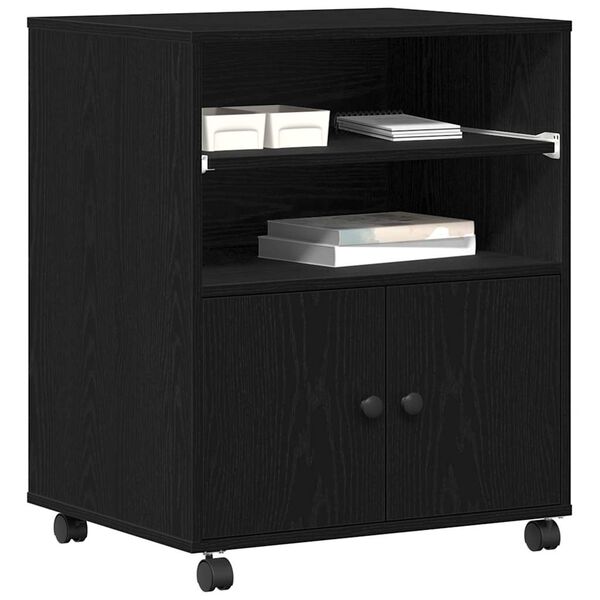 vidaXL Držač za printer Crni hrast 60 x 48 x 74 cm Konstruirano drvo