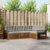 vidaXL Set vanjskih sofa s jastukom 4 pcs Prirodna i svijetlo siva