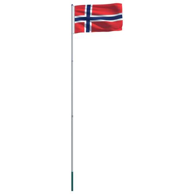 vidaXL Norveška zastava s aluminijskim stupom 6 m