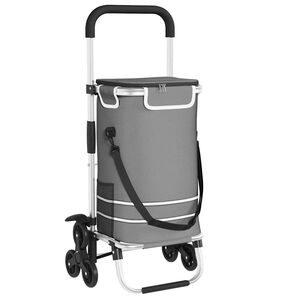 vidaXL Kolica za kupovinu 1 Siva 47 x 39 x 100,5 cm Oxford tkanina