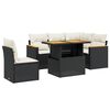 vidaXL 6-dijelni set vrtnih sofa s jastucima crni od poliratana