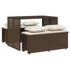 vidaXL 3-dijelni vrtni blagovaonski set s jastucima poliratan smeđi