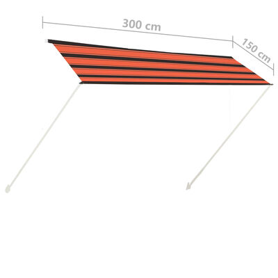 vidaXL Tenda na uvlačenje 300 x 150 cm narančasto-smeđa