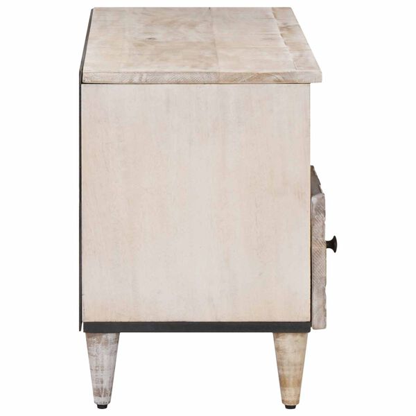 vidaXL TV ormar s ladicama Bijelo 100 x 33,5 x 46 cm Čvrsto drvo manga