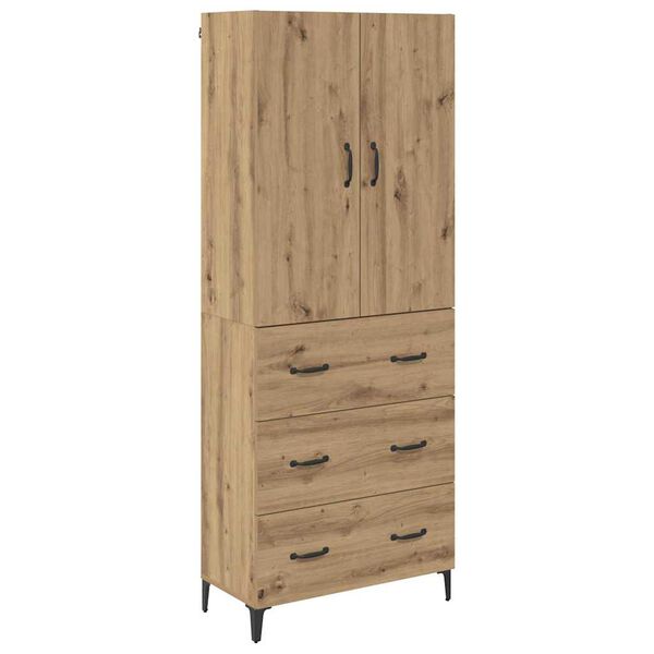 vidaXL Highboard Umjetnički hrast 69,5 x 34 x 180 cm Konstruirano drvo