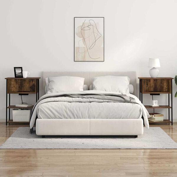 vidaXL Noćni ormar Dimljeni hrast 55 x 31 x 76 cm Konstruirano drvo