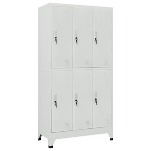 vidaXL Ormarić s ključem i 6 pretinaca čelični 90 x 45 x 180 cm sivi