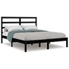 vidaXL Okvir za krevet od masivne borovine crni 140 x 190 cm