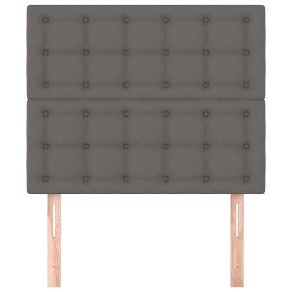 vidaXL Uzglavlje sivo 100x5x118/128 cm umjetna koža