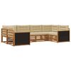vidaXL Set vanjskih sofa s jastukom 6 pcs Prirodna i bež