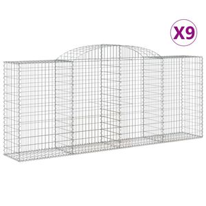 vidaXL Lučne gabionske ko&scaron;are 9 kom 300x50x120/140cm pocinčano željezo