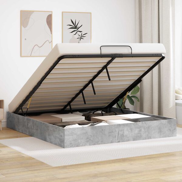 vidaXL Otomanski krevet Betonski sivi 160 x 200 cm Konstruirano drvo