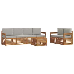 vidaXL Set vanjskih sofa 7 kom. Prirodna i svjetlosiva