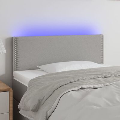 vidaXL LED uzglavlje svjetlosivo 100x5x78/88 cm od tkanine