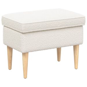 vidaXL Stolica za noge Krem 55 x 35 x 41 cm Boucl&eacute;