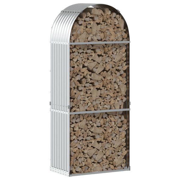 vidaXL Držač za cjepanice srebrni 80x45x190 cm od pocinčanog čelika