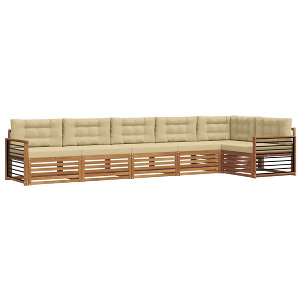 vidaXL Set vanjskih sofa s jastukom 6 pcs Prirodna i bež
