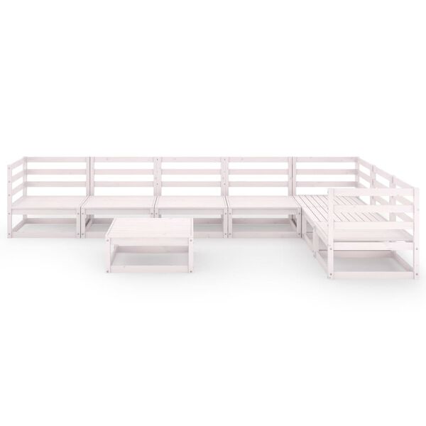 vidaXL 8-dijelna vrtna garnitura od masivne borovine bijela