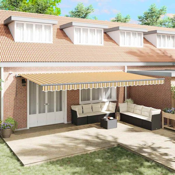 vidaXL Tkanina za tende s &Scaron;areni 600 &times; 300 cm Poliester