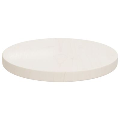 vidaXL Ploča za stol bijela Ø 30 x 2,5 cm od masivne borovine