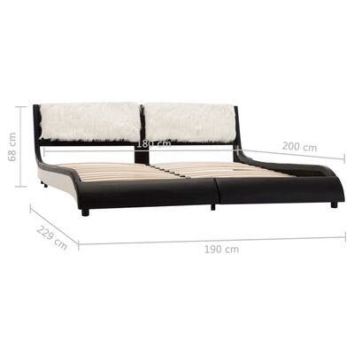 vidaXL Okvir za krevet od umjetne kože crno-bijeli 180 x 200 cm