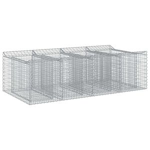 vidaXL Gabionski uzdignuti krevet 2 kom. 200 x 100 x 60 cm Srebrna