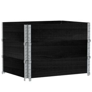 vidaXL Okviri za palete 3 kom crni 80x60 cm od masivne borovine
