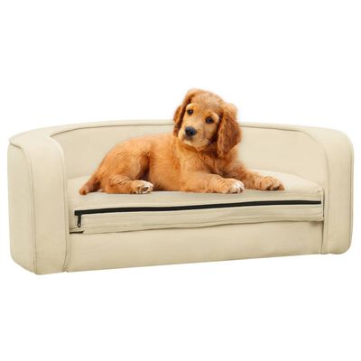 vidaXL Sklopiva sofa za pse krem 73 x 67 x 26 cm plišana perivi jastuk