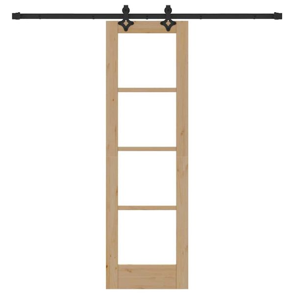 vidaXL Klizna vrata ORKDAL Prirodna i crna 61 x 198,5 cm