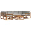 vidaXL Set vanjskih sofa s jastukom 7 pcs Prirodna i svijetlo siva