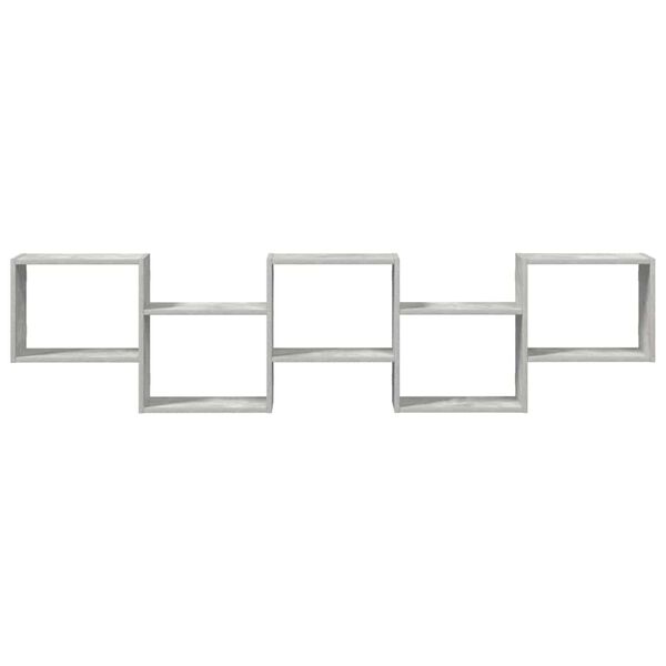 vidaXL Zidna kockasta polica s 5 odjeljaka Betonsko sivo