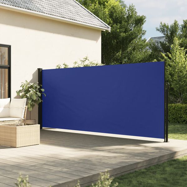 vidaXL Uvlačiva bočna tenda 160 x 600 cm plava