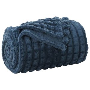 vidaXL Pokrivač Mornarsko plava 240 x 220 cm 1.37 kg Runo