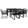 vidaXL 9-dijelni vrtni blagovaonski set od PVC ratana crni