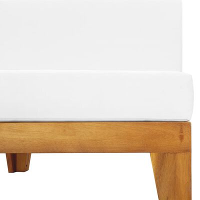 vidaXL Modularna srednja sofa i krem bijeli jastuci od bagremovog drva
