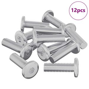 vidaXL Vijak 12 pcs Srebrno 8 x 25 mm Čelik
